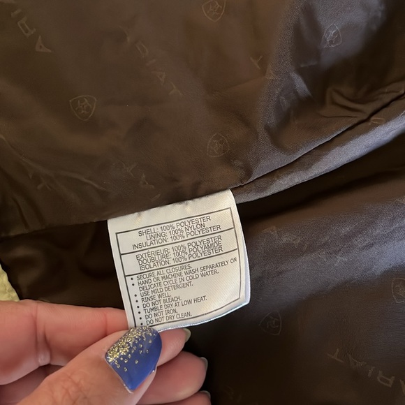 Ariat Embroidered Chartreuse Jacket Green Yellow with Brown Stitching Size M - Picture 8 of 13